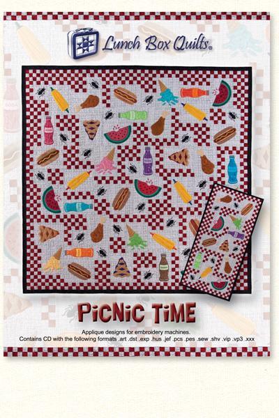 Picnic Time Machine Embroidery Pattern From Lunch Box Quilts