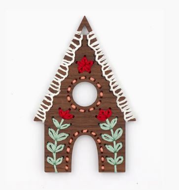 Stitched Ornament Gingerbread House Walnut Kit by Kiriki