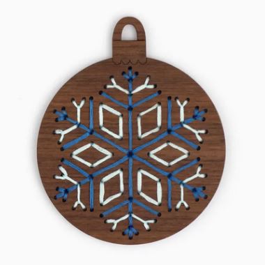 Stitched Ornament Snowflake Walnut Kit by Kiriki