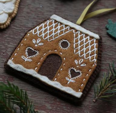 Gingerbread House Felt Ornament Kit by Kiriki