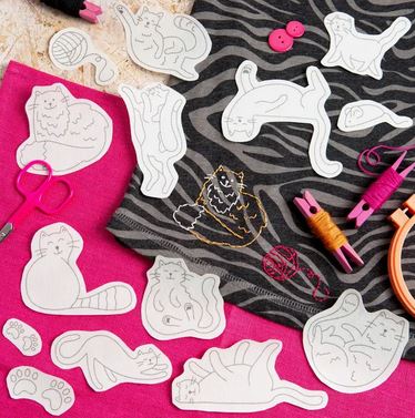 Embroidery Stick & Stitch Curious Cats by Hawthorn Handmade