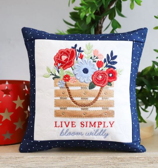 Country Blooms Pillow Machine Embroidery from Kimberbell