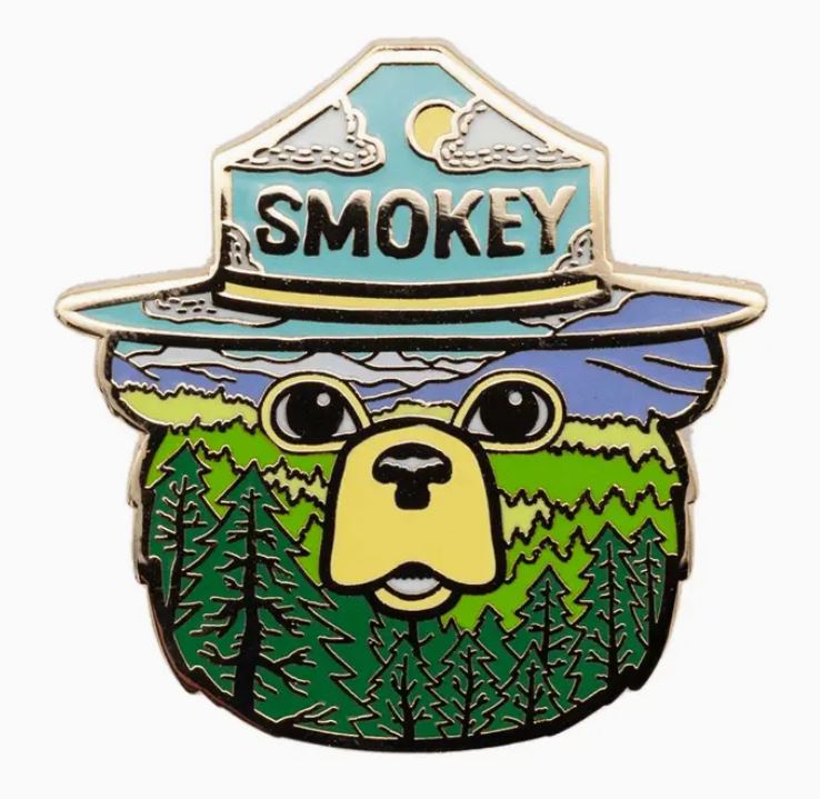 Smokey Bear Forest Enamel Pin