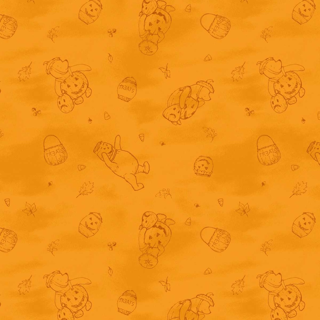 Haunted Acre Wood Bear Tonal Orange from Studio E