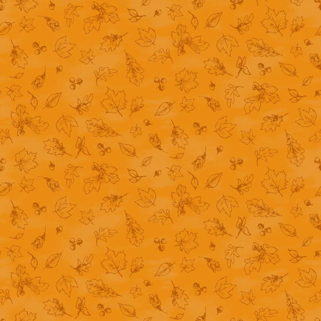 Haunted Acre Wood Tossed Leaves Tonal Orange from Studio E