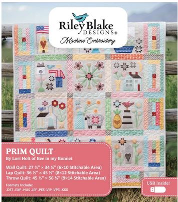 Prim Machine Embroidery Wall Fabric Kit