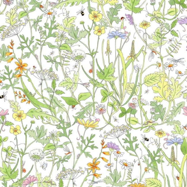 Mouseplay Meadow White from Clothworks Fabric