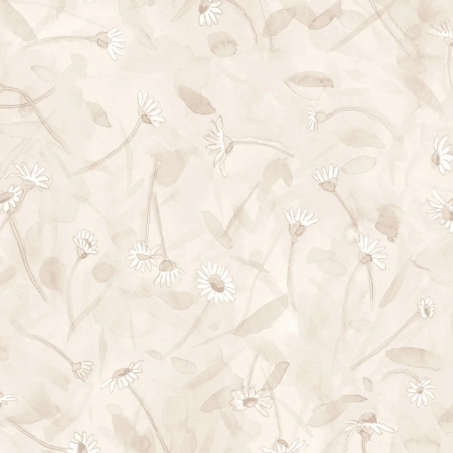 Mouseplay Daisy Field Pale Khaki from Clothworks Fabric