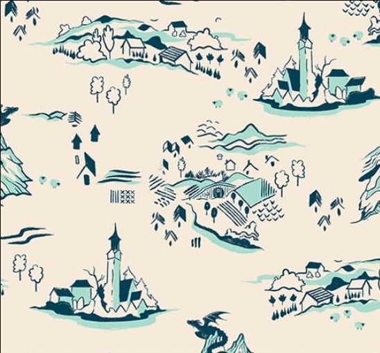 Fireglow Frost Landscape from Moda Fabrics
