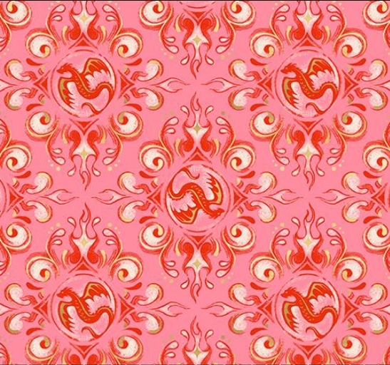 Fireglow Metallic Dark Ruby Dragon Flame from Moda Fabrics