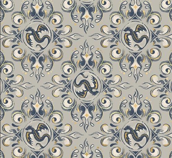 Fireglow Metallic Oyster Dragon Flame from Moda Fabrics