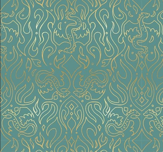 Fireglow Metallic Watercrest Flames from Moda Fabrics