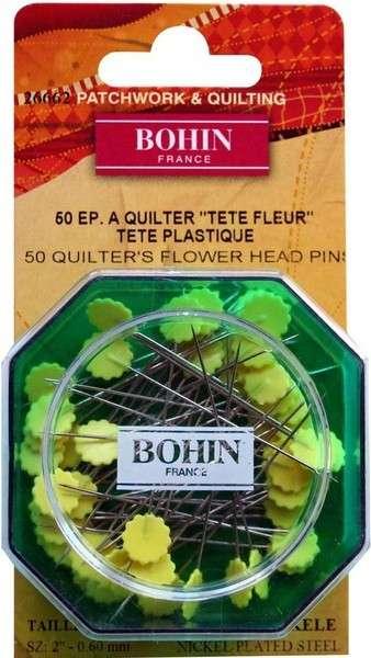 Bohin Flower Head Pins, 50 Ct. Yellow