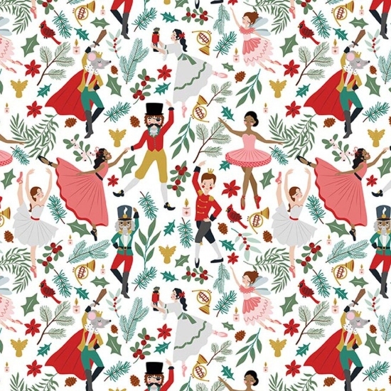 Nutcracker Tradition Storybook Snow from Riley Blake