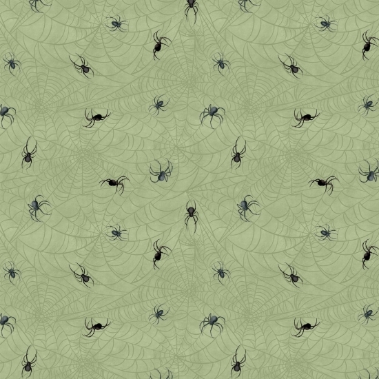 Dark Academia Spiders Green from Lumin Fabrics