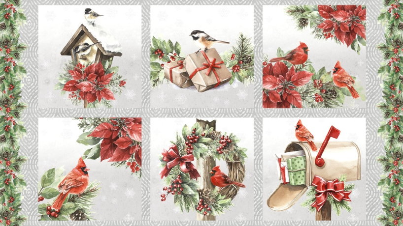 Feathered Festivities Craft Panel Multi from Lumin Fabrics