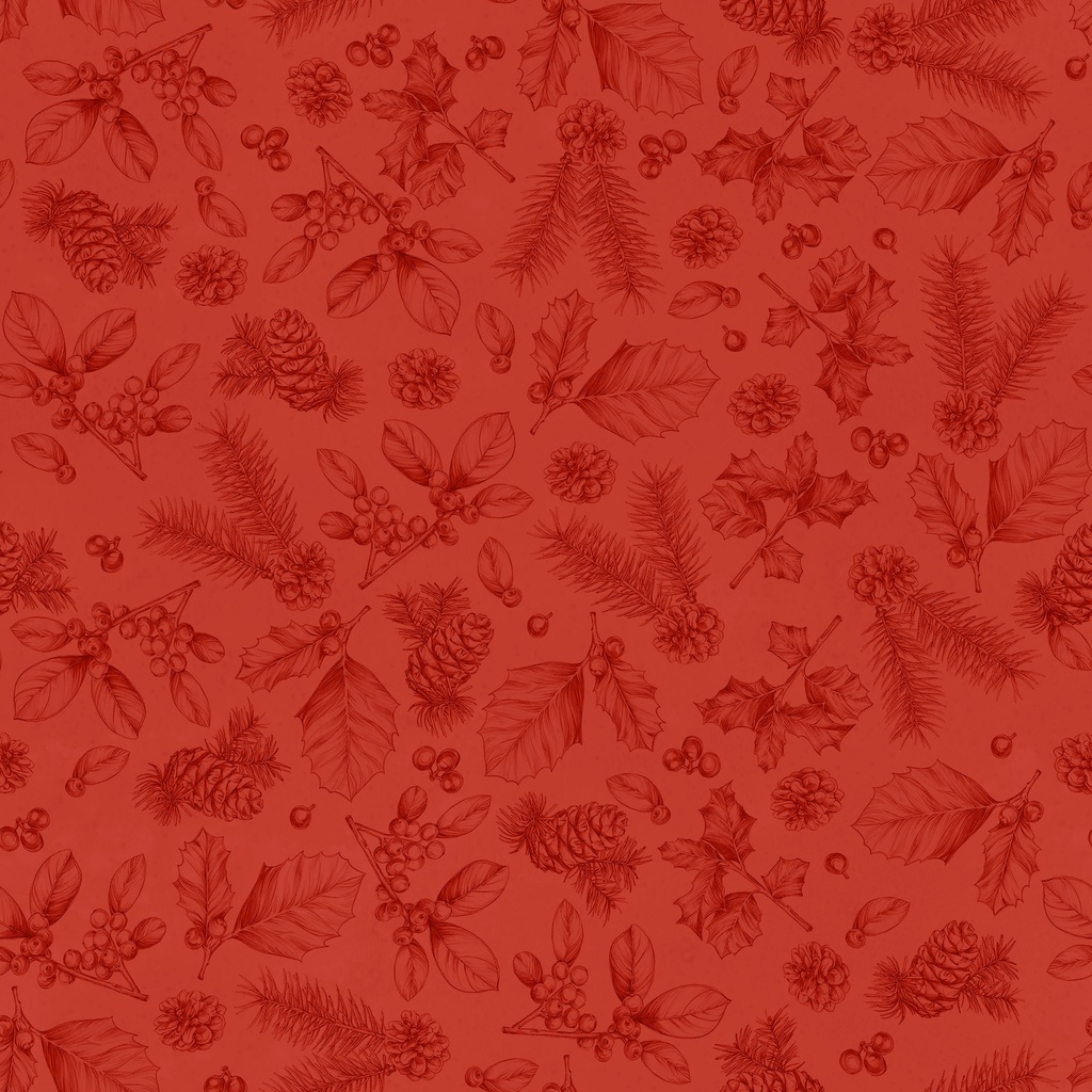 Feathered Festivities Sketches Red from Lumin Fabrics