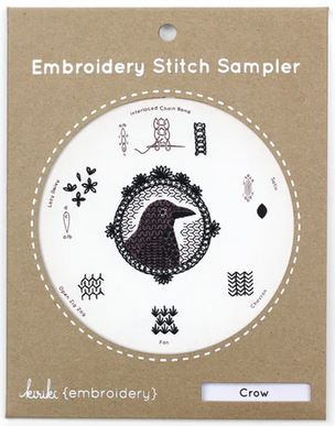 Embroidery Stitch Sampler Crow by Kiriki Press