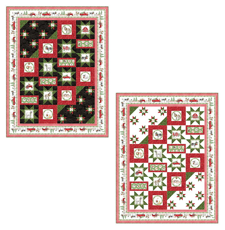 Barnyard Christmas Pattern from Northcott Fabrics