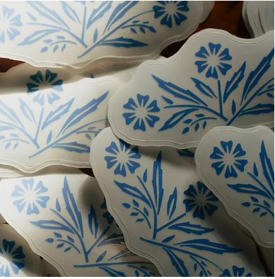 Cornflower Clear Sticker