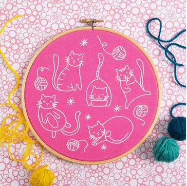 Crafty Cats Embroidery Kit from Hawthorn Handmade