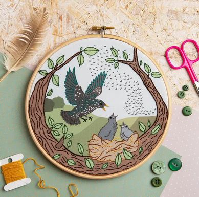 Starling Song Embroidery Kit by Hawthorn Handmade