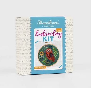 Folk Owl Mini Embroidery Kit by Hawthorn Handmade