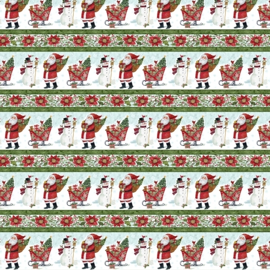 Snowy Greetings Repeating Stripe-Multi from Lumin Fabrics