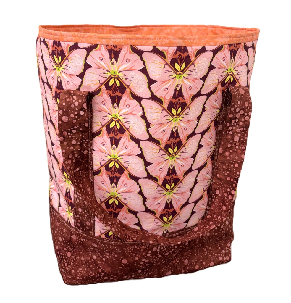 Coral Butterfly Grocery Bag