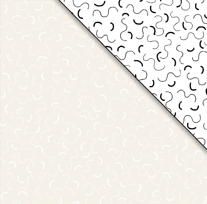Ramblings 13 Wavy Lines White/Ecru by P&B Textiles