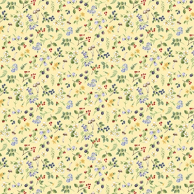 Country Mouse Small Floral Toss Yellow Multi from Northcott Fabrics