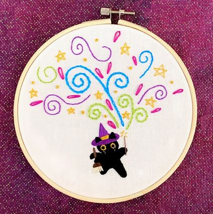 The Meowgician Magic Cat Embroidery Kit