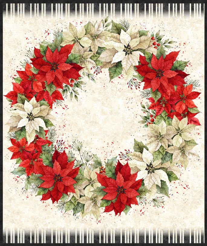 Poinsettia Radiance Large Panel Multi from Lumin Fabrics