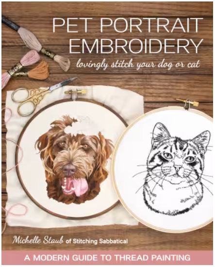Pet Portrait Embroidery by Michelle Staub