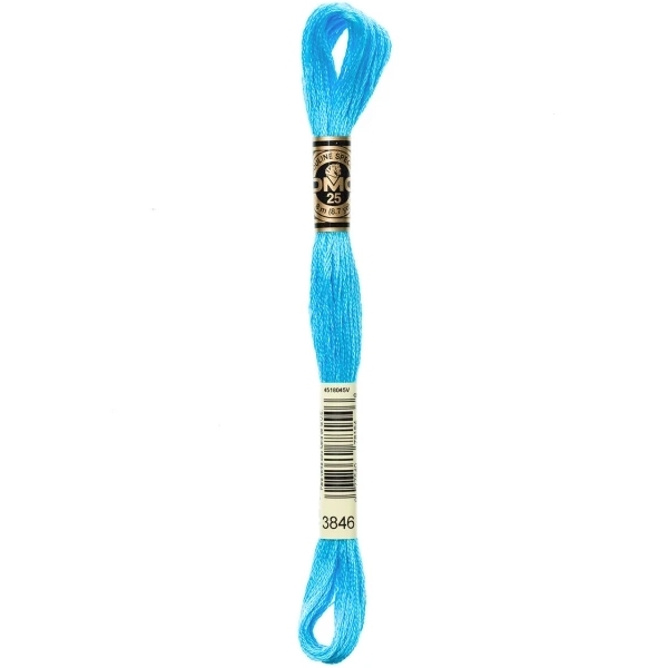 DMC Embroidery Floss Light Bright Turquoise 3846