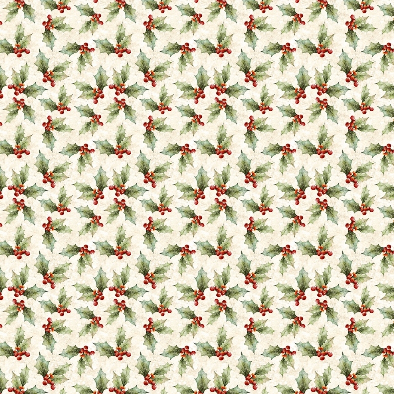 Poinsettia Radiance Holly Toss Cream from Lumin Fabrics