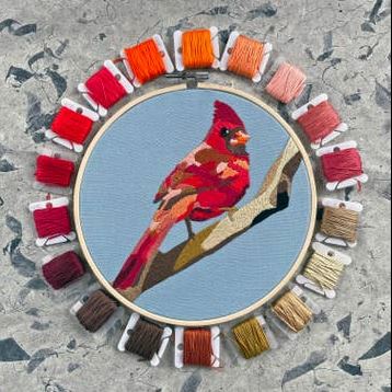 Cardinal Embroidery and Beadwork Kit by Kate Wyatt