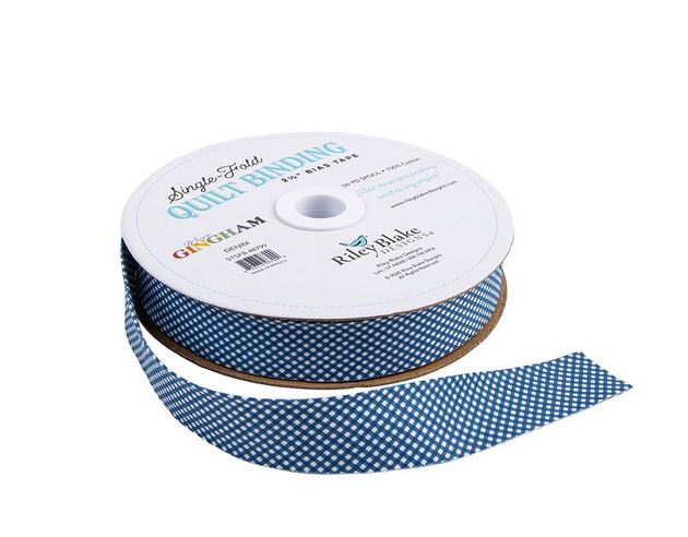 Micro Gingham Denim Single Fold Quilt Binding by Riley Blake