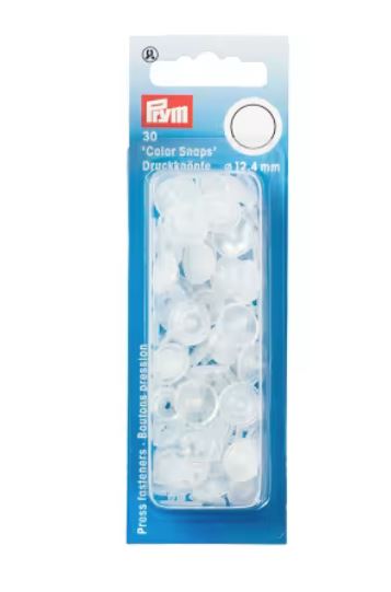 Color Snaps 12.4 Mm Transparent Shiny, 30 Pcs