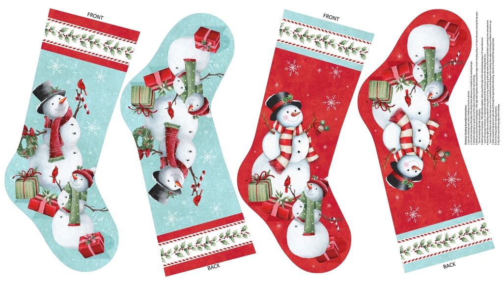Holly Jolly Stocking Panel White Multi from Northcott