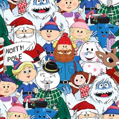 Rudolph the Red-Nosed Reindeer Characters Multi from Northcott Fabrics