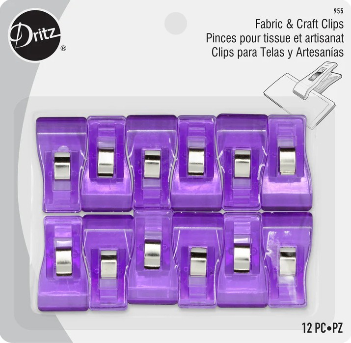 Dritz Fabric & Craft Clips -12 Pieces Purple