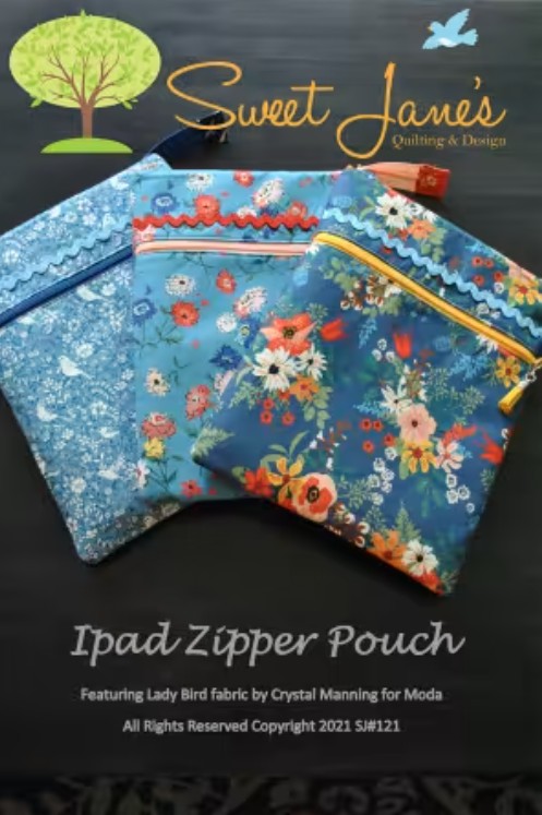 iPad Zipper Pouch Pattern by Sweet Jane's Quilting & Designs