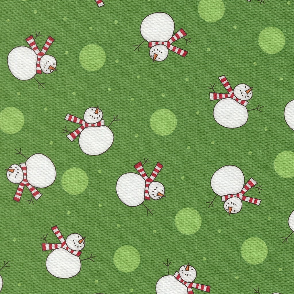 Snow Time Tossed Snowman Evergreen by Me and My Sister Designs from Moda Fabrics