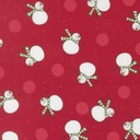 Snow Time Tossed Snowman Poinsettia Red by Me and My Sister Designs from Moda Fabrics