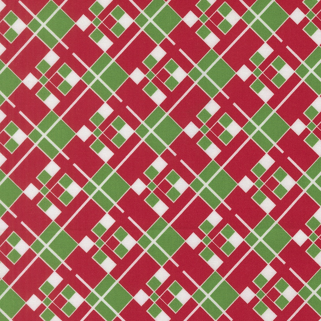 Snow Time Vintage Plaid Poinsettia Red by Me and My Sister Designs from Moda Fabrics