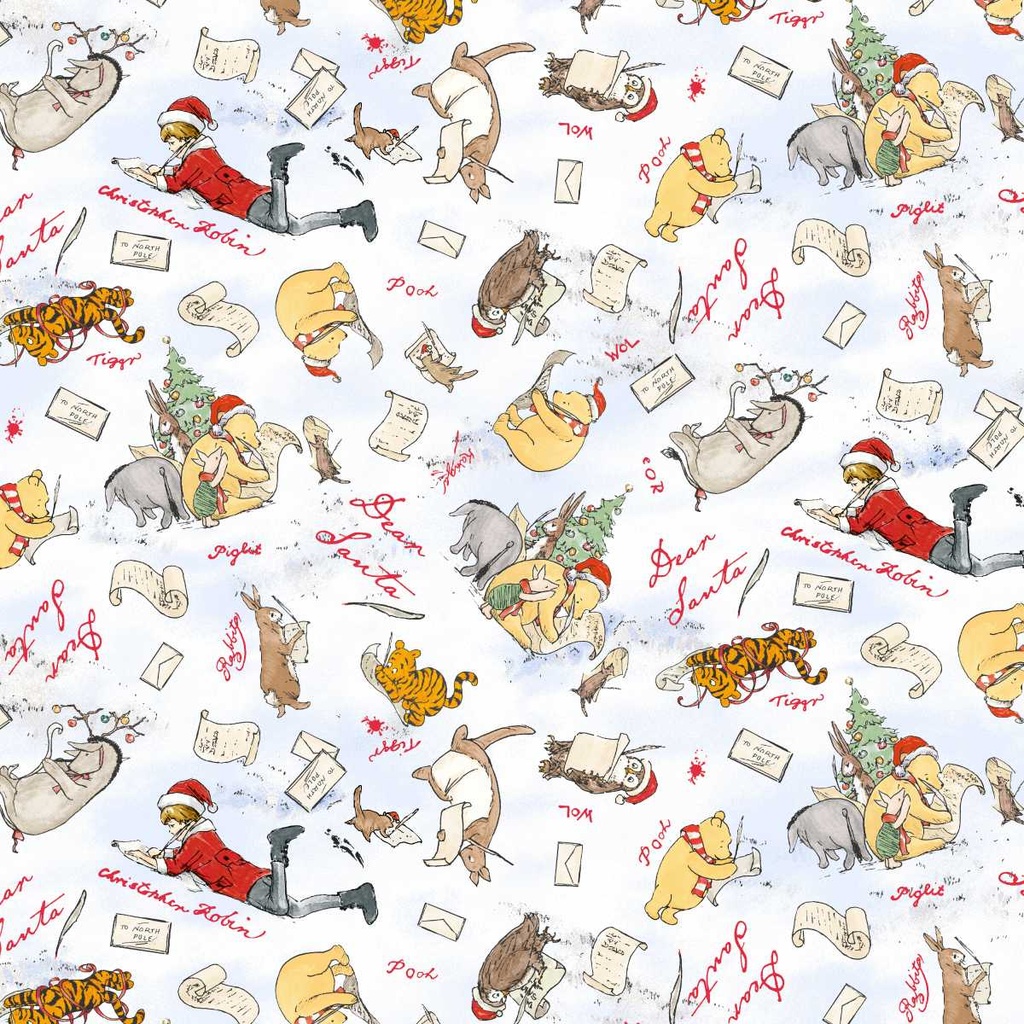 Christmas at Pooh Corner Dear Santa Snow from Studio E Fabrics