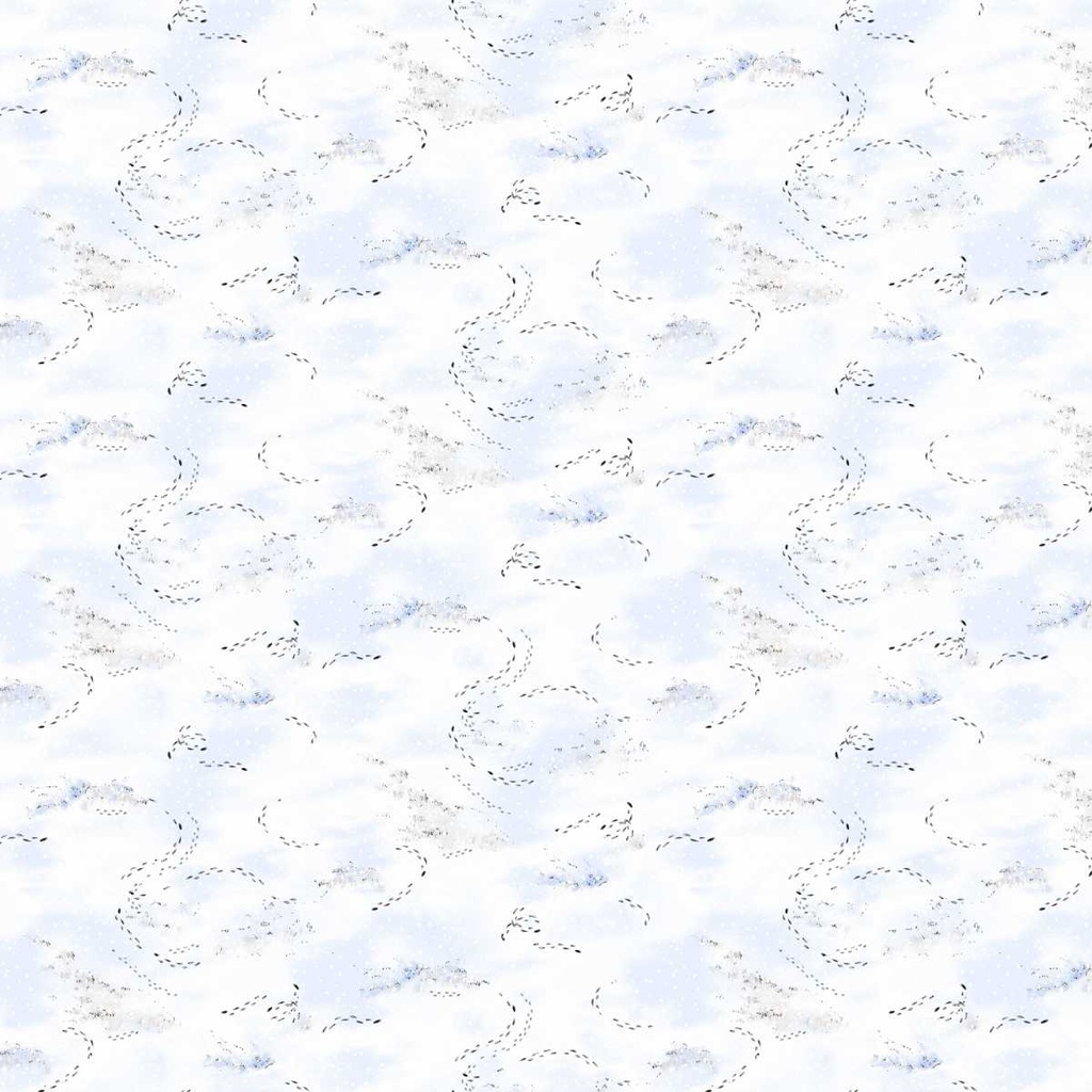 Christmas at Pooh Corner Frosted Footprints Snow from Studio E Fabrics
