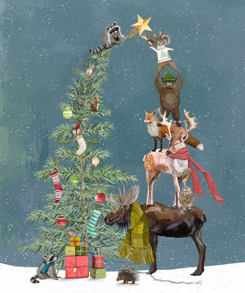 Holly Woods Woodland Decorating Panel Slate from Studio E Fabrics