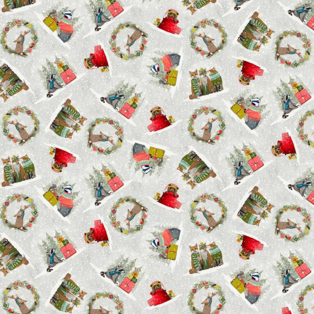 Holly Woods Critter Vignette Pearl from Studio E Fabrics